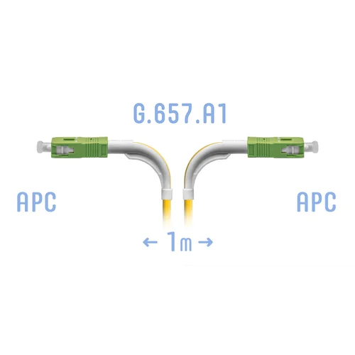 Патчкорд оптический SC/APC SM G.657.A1 (угловой) 1 метр